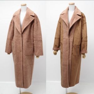 AMERI Reversible faux Suede Long Coat